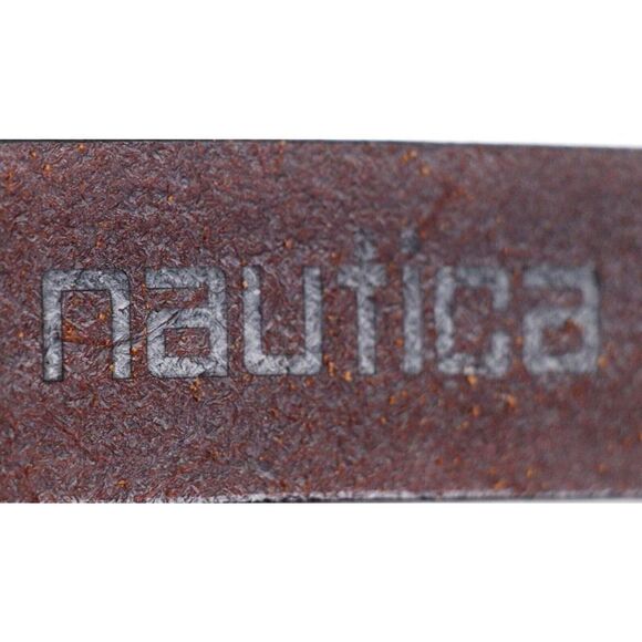 Nautica BROWN GENUINE LEATHER 1"Wd CASUAL DRESS MEN'S BELT Sz 34 (X77 - Picture 7 of 14